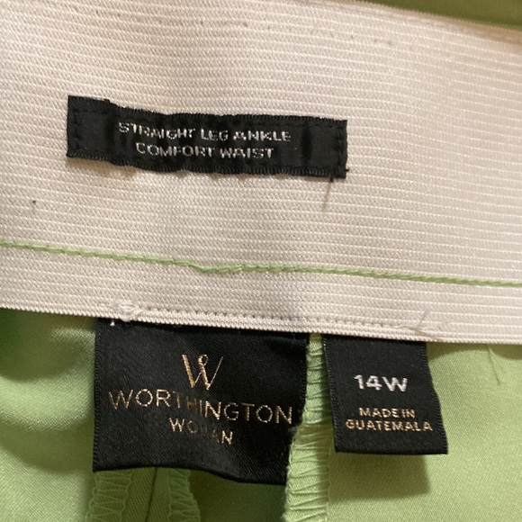 Worthington woman Monticello Green straight leg ankle pants - Picture 4 of 7